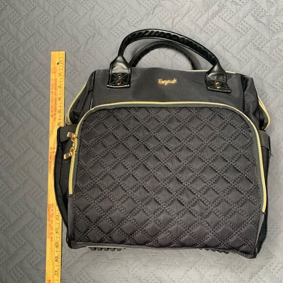 Black Quilted Diaper Bag with Teddy Bear - Picture 11 of 11